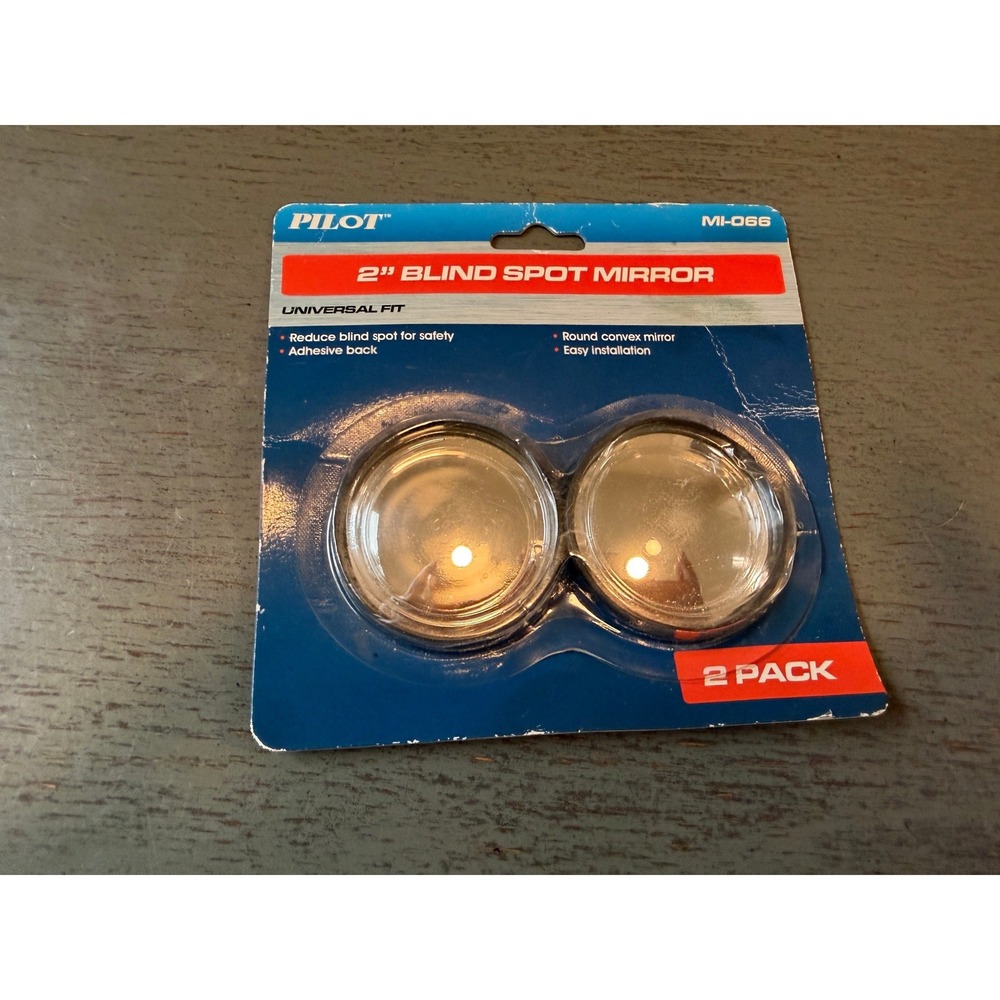 Pilot MI-066 2 Inch Blind Spot Mirror 2 Pack Round Convex Universal Fit Adhesive